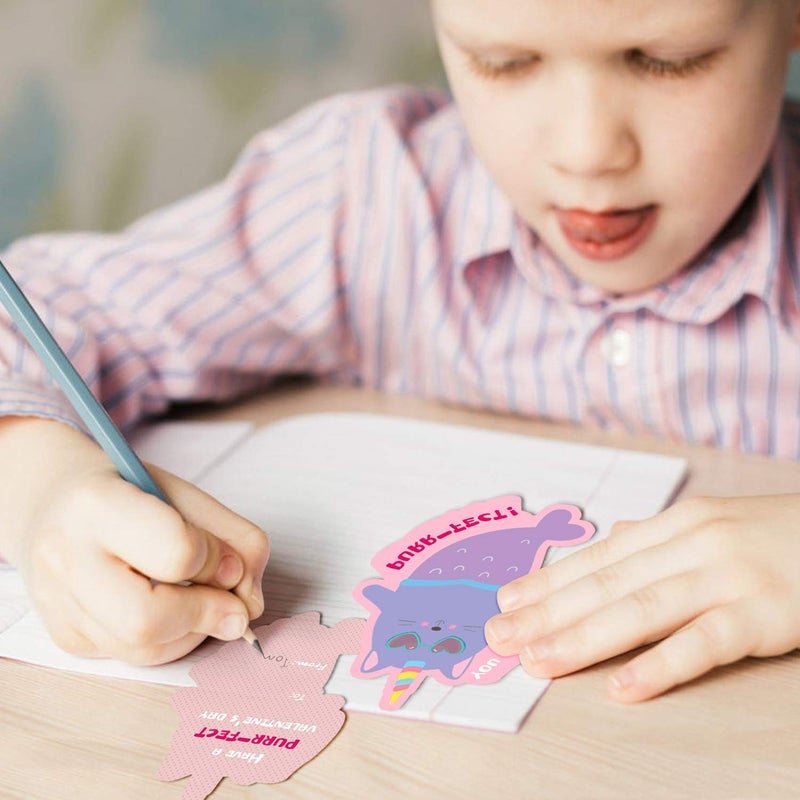 ORIENTAL CHERRY Valentines Day Gifts for Kids - Valentines Day Cards for Kids School - Unicorn Valentine Boxes with 36 Cards for Boys Girls Classroom Exchange Class Gifts Party Favors(32 Valentine's Card/4 Teacher Card) - Image 5